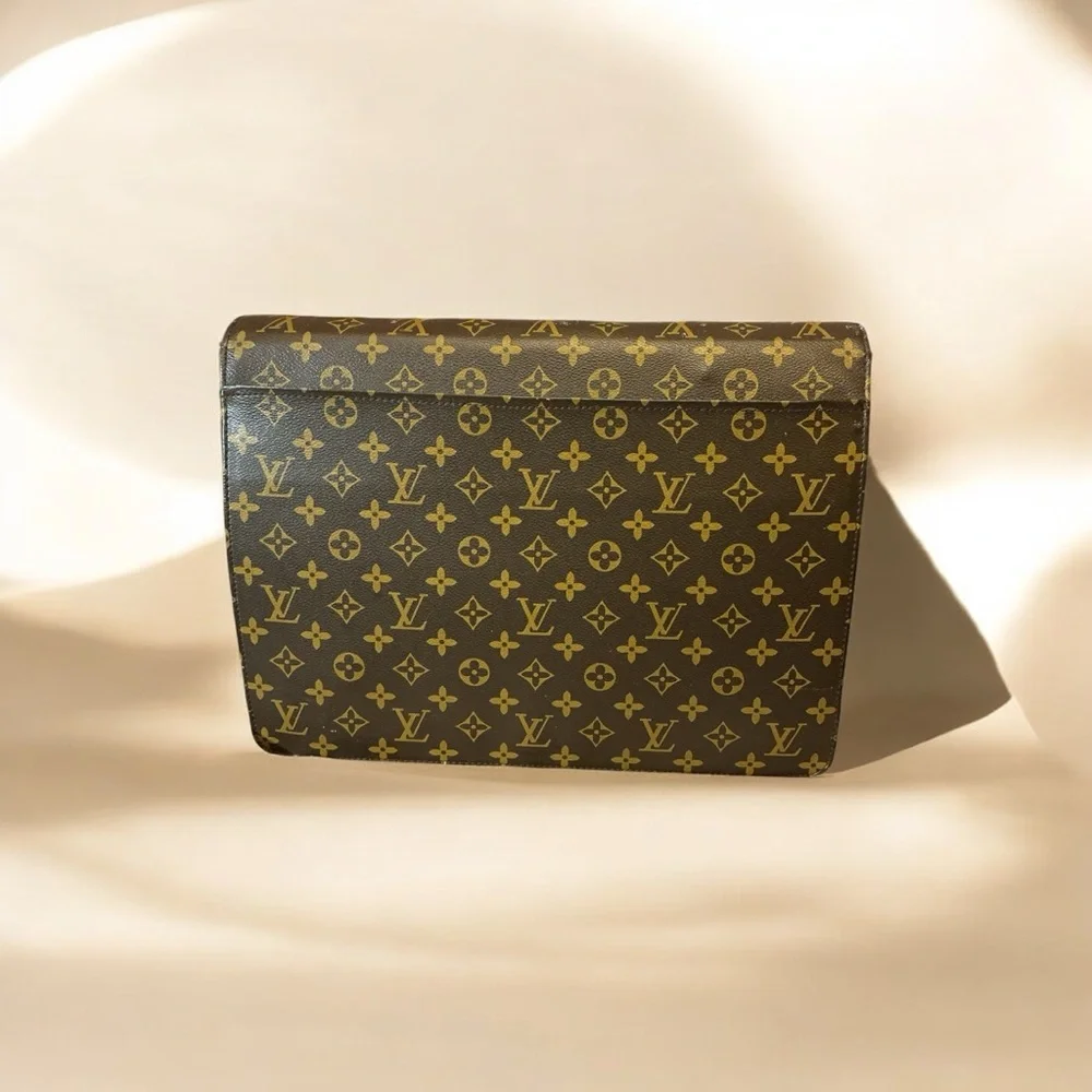 Louis Vuitton Monogram Serviette Fermoir Vintage Envelope Briefcase S-Lock